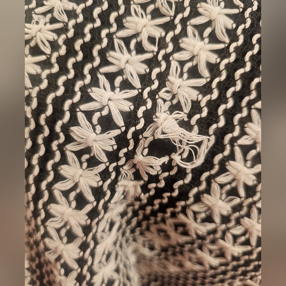 H&M Crochet Black And Ivory Striped Pants Size L SUMMER VIBEZ - Picture 6 of 6